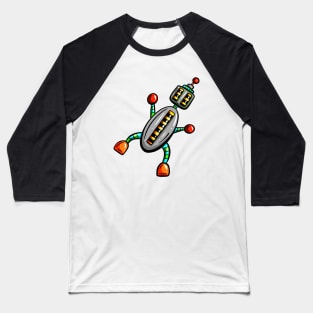 Balancing Cartoon Robot Baseball T-Shirt